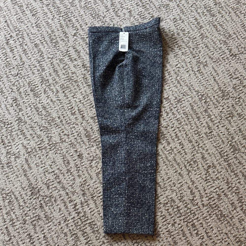 Akris Punto Black Speckled Straight-Leg Dress Pants